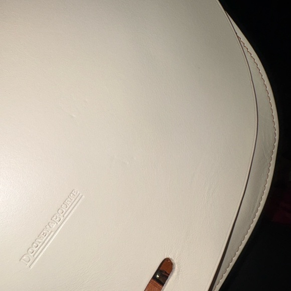Dooney And Bourke Alto Cream Leather Saddle Crossbody Bag